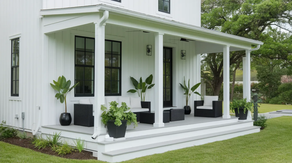 white house black outdoor furniture