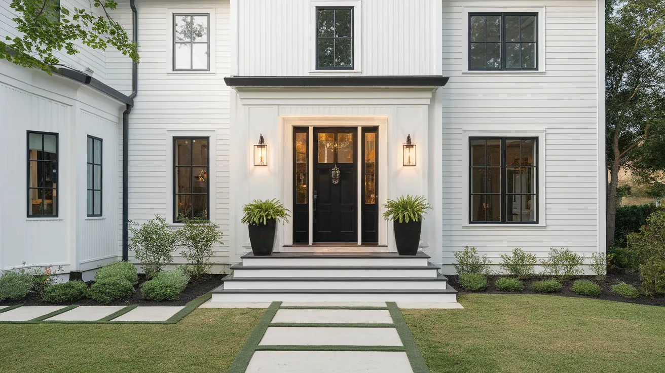 white house with black trim black front door