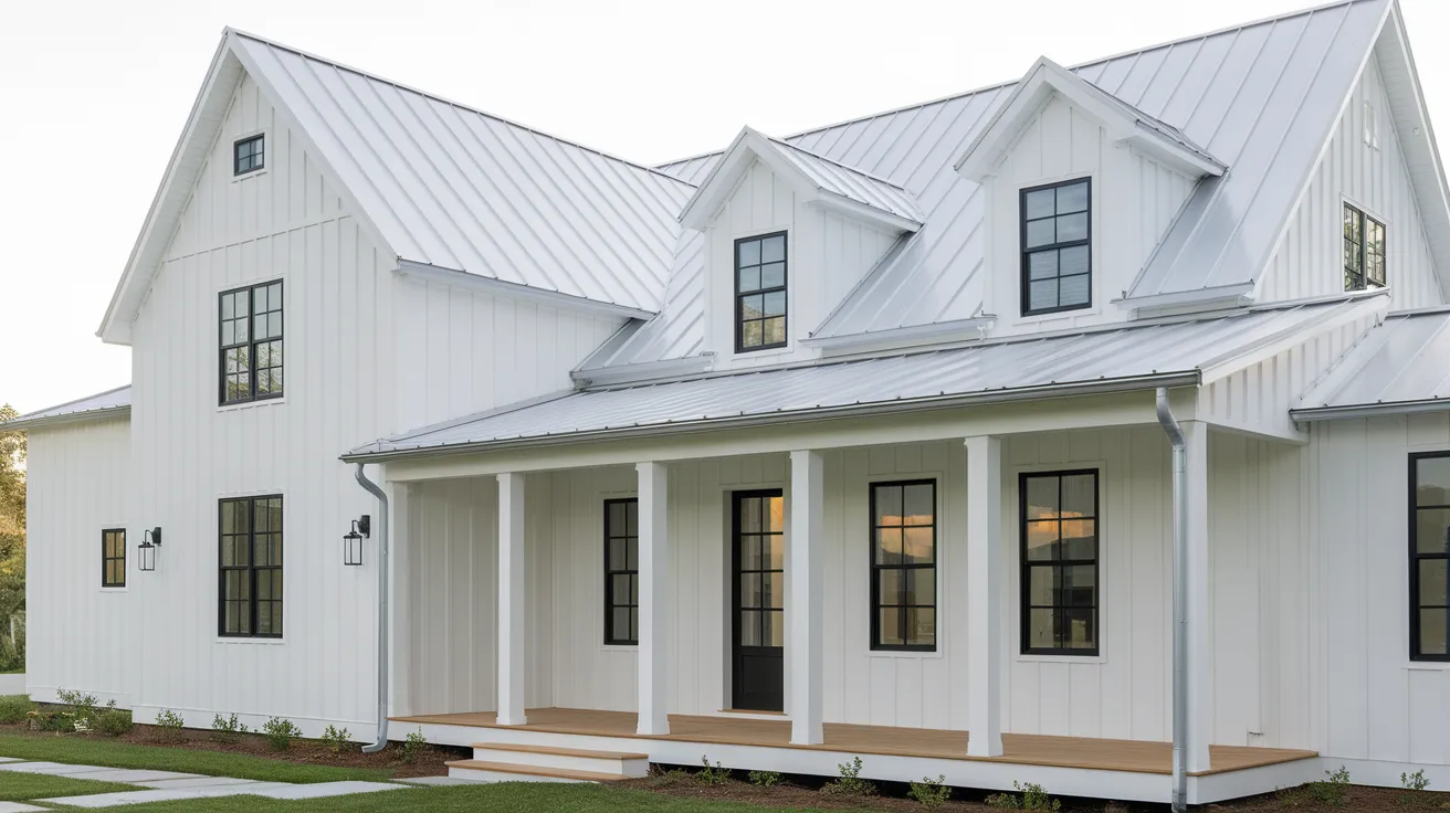 white house with black trim modern farmhouse design