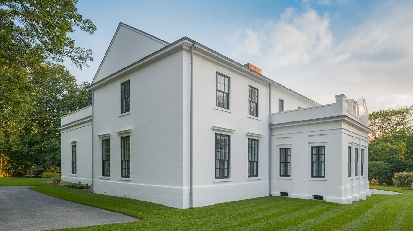 white house with black trim subtle details