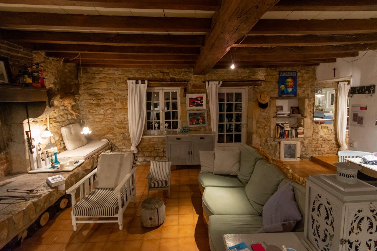 comfortable room that will cause an emotional shift from city noise to rural quiet