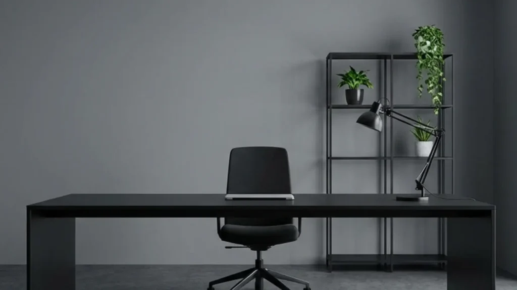 Gray and black room design with clean lines and bold contrast for a modern look