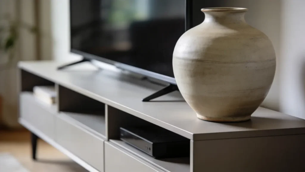 TV stand with one large decorative object