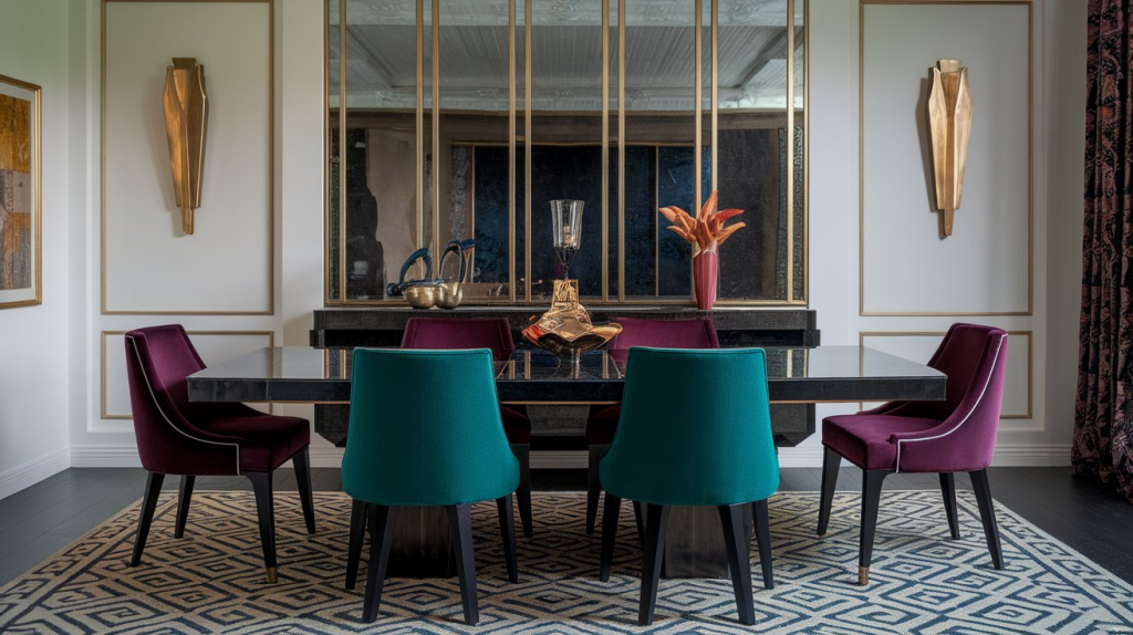 art deco transitional dining room