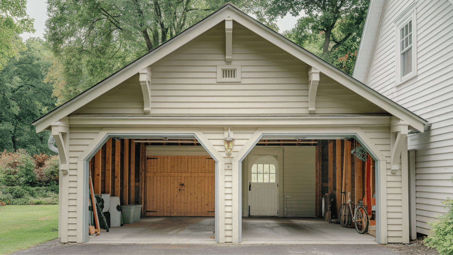 classic attached two-car garage with easy access and practical design