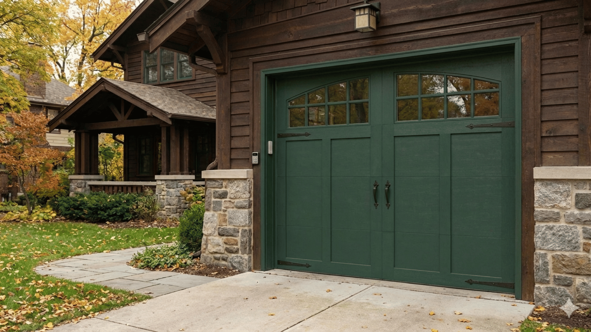 classic carriage-style garage with swing-out doors for a vintage look