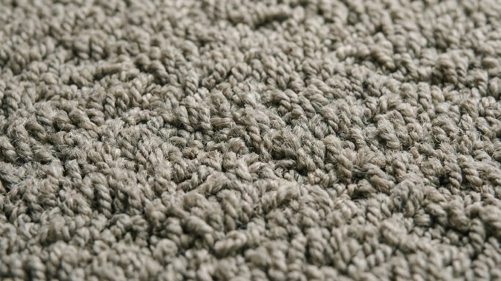 close-up of two-toned textured carpet fibers in greige