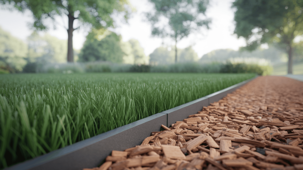 crisp edging between lawn and garden beds, giving the yard a maintained look with clean lines and less trimming work.