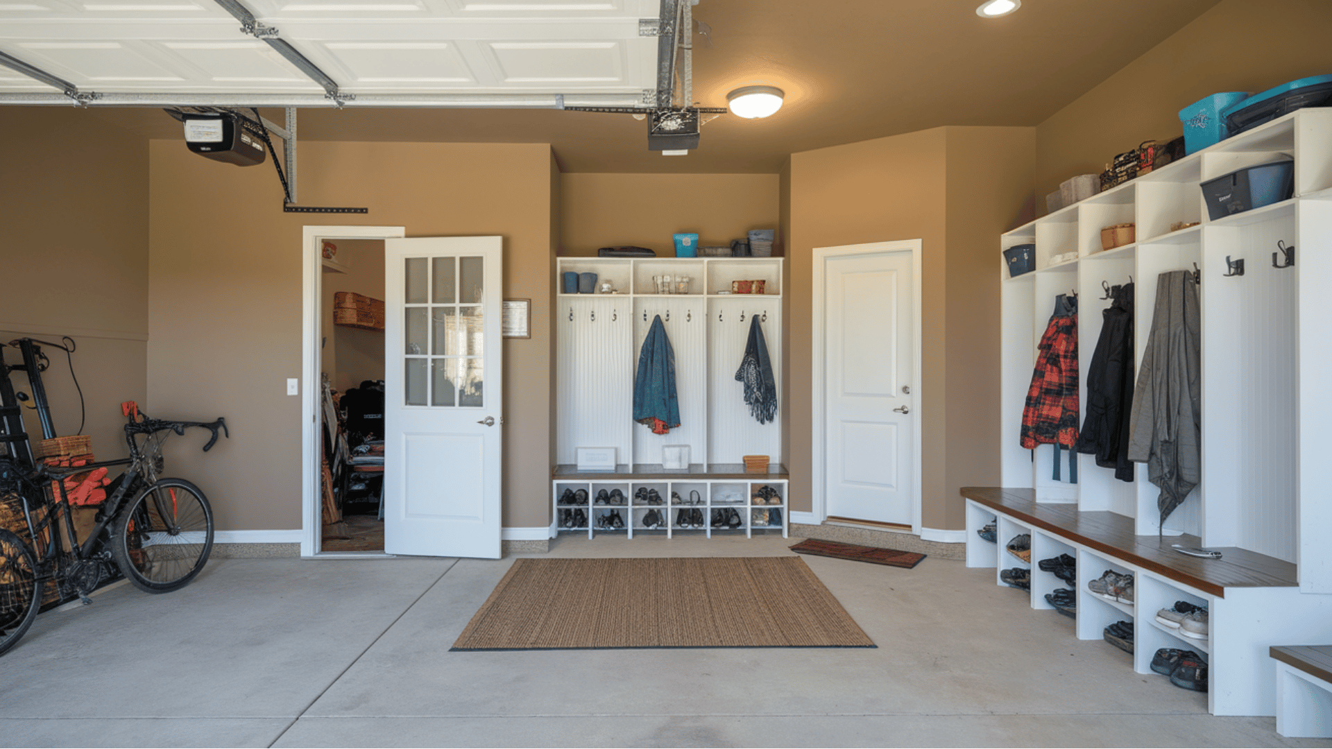 garage with mudroom connection offering a clean entryway to the home