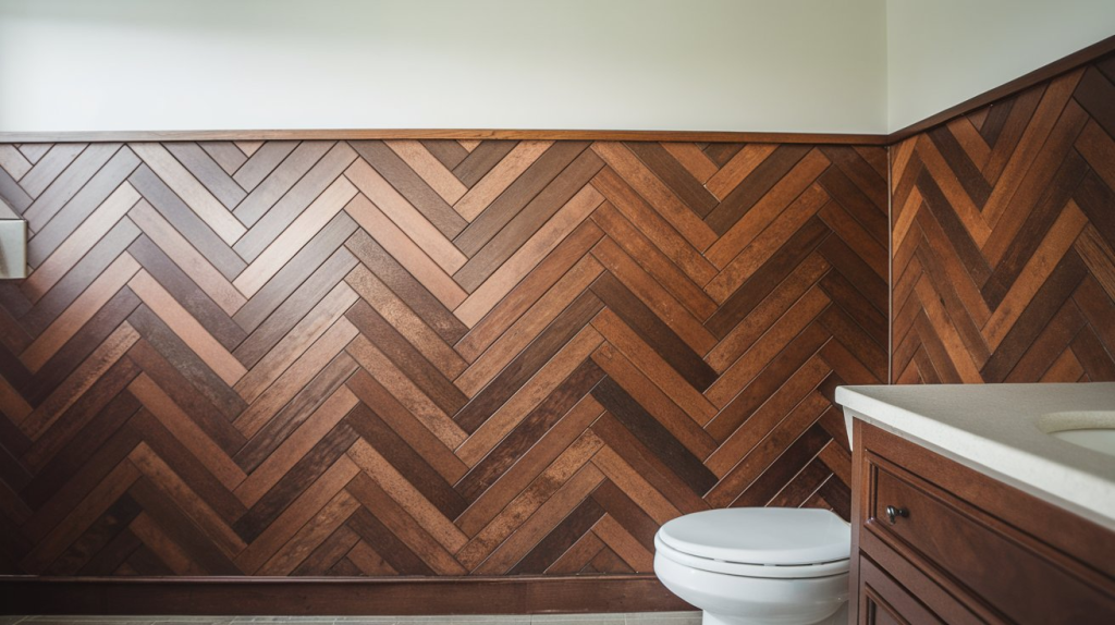 harringbone pattern wainscoting