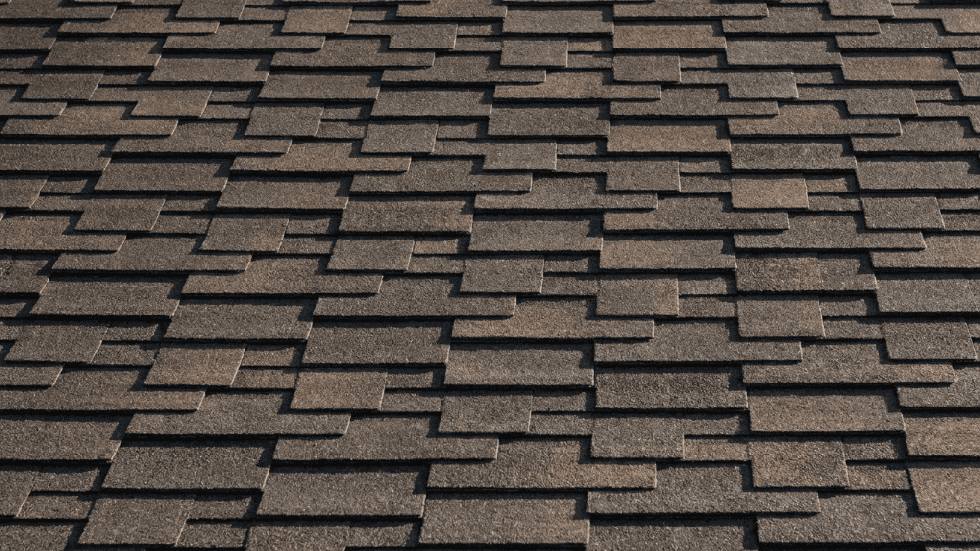 luxury composition shingles in shades of brown and grey