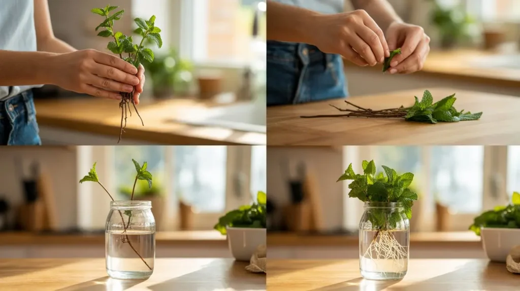 steps to grow mint in water indoors image