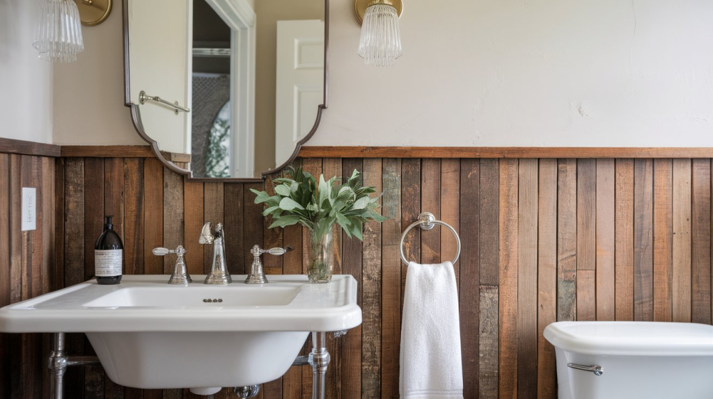 thrifted wooden wainscoting panels