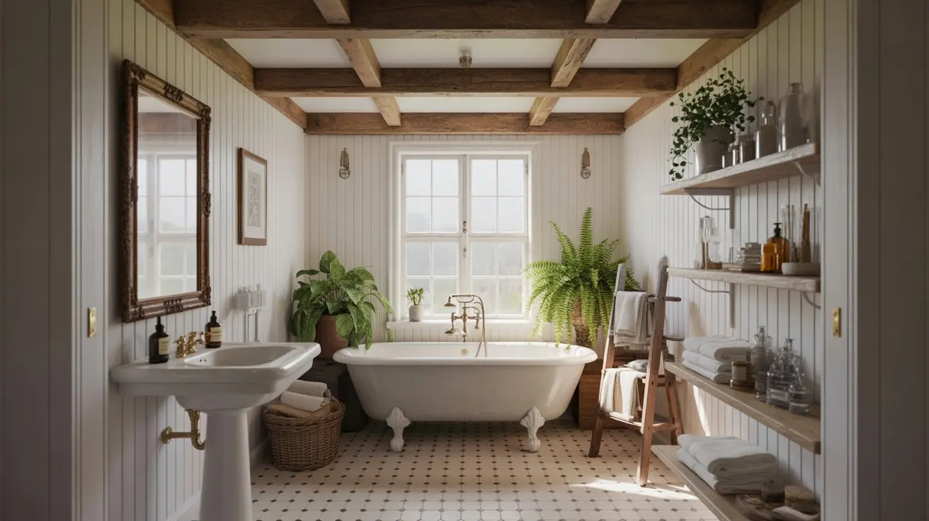 a cottagecore bathroom