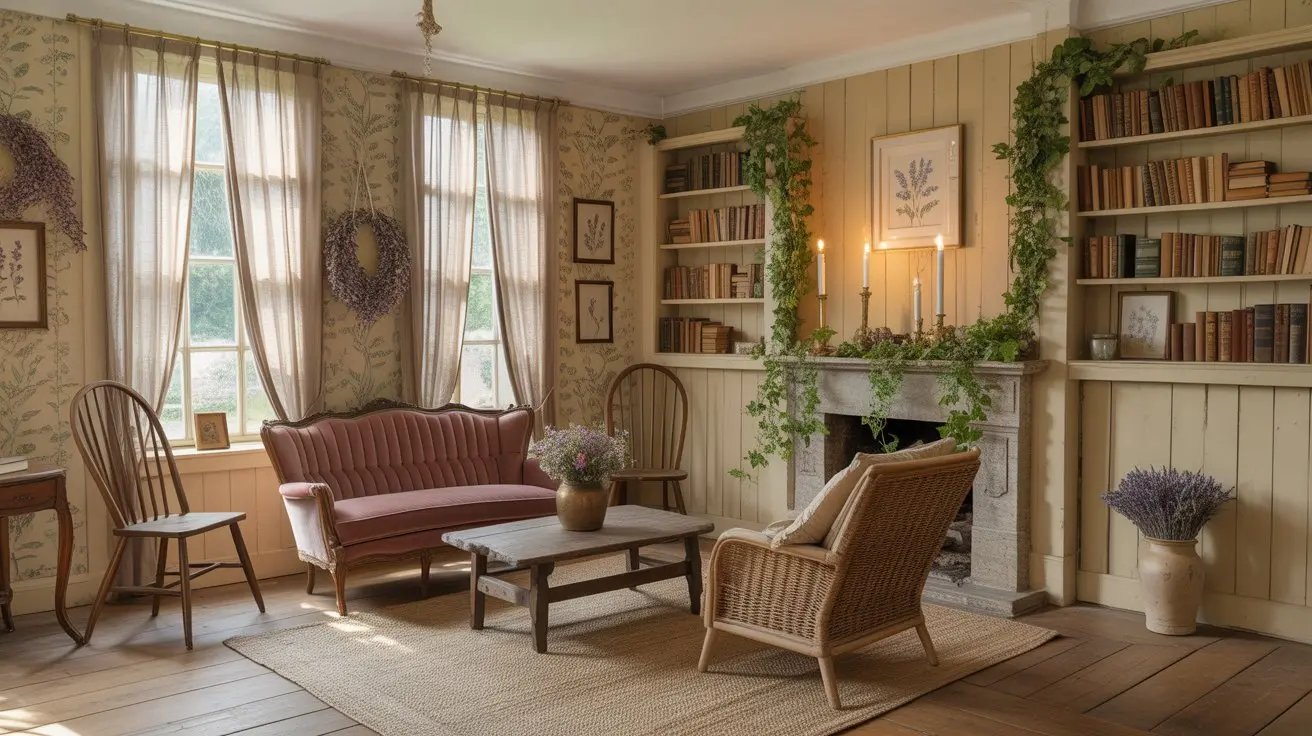 a cottagecore living room
