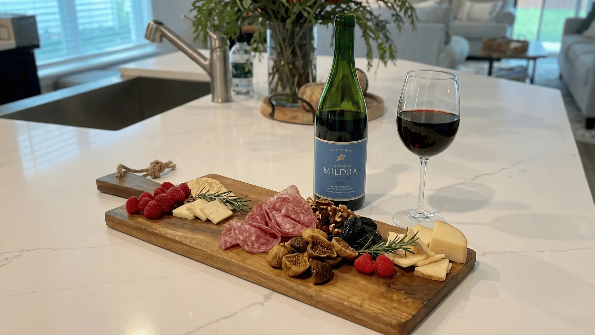 A light snack board with fruits, crackers, and small bites arranged simply for easy late-night eating.