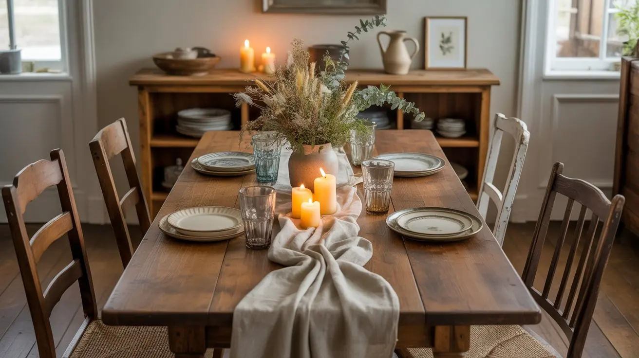 A warm, inviting cottagecore dining room