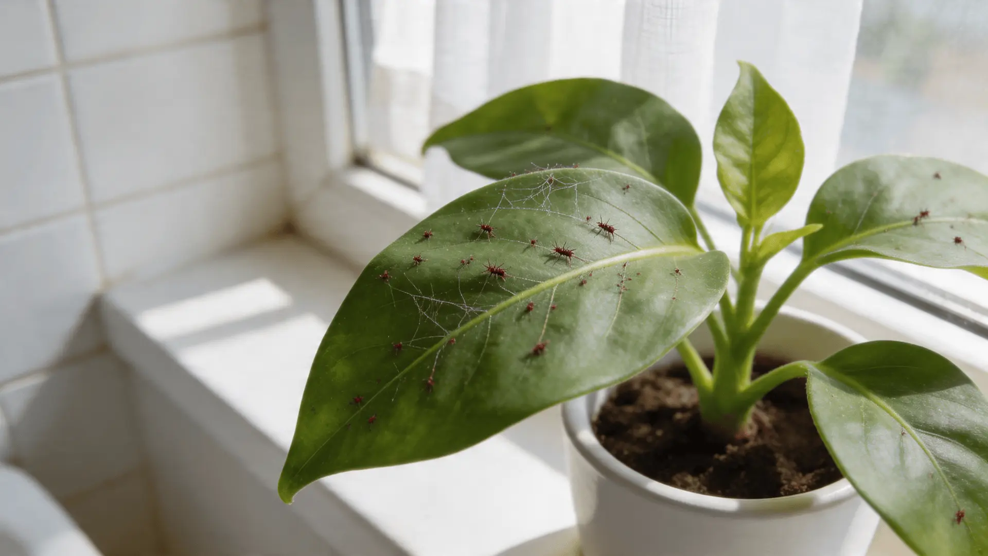 Isolating an indoor plant immediately after confirming a spider mite infestation