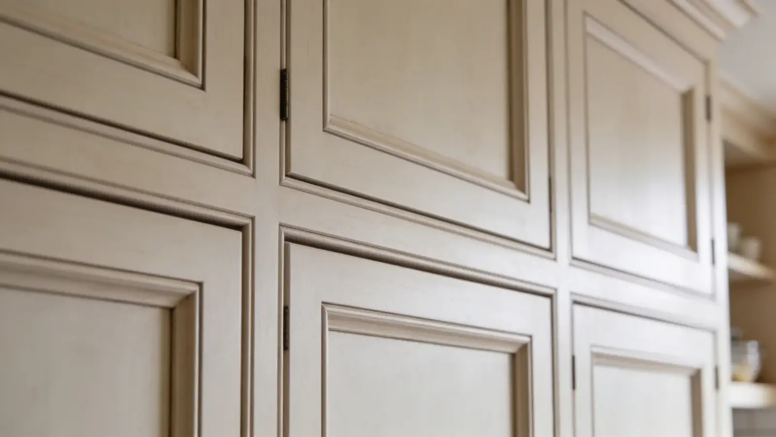 Shaker style cabinet doors with recessed panels and clean lines