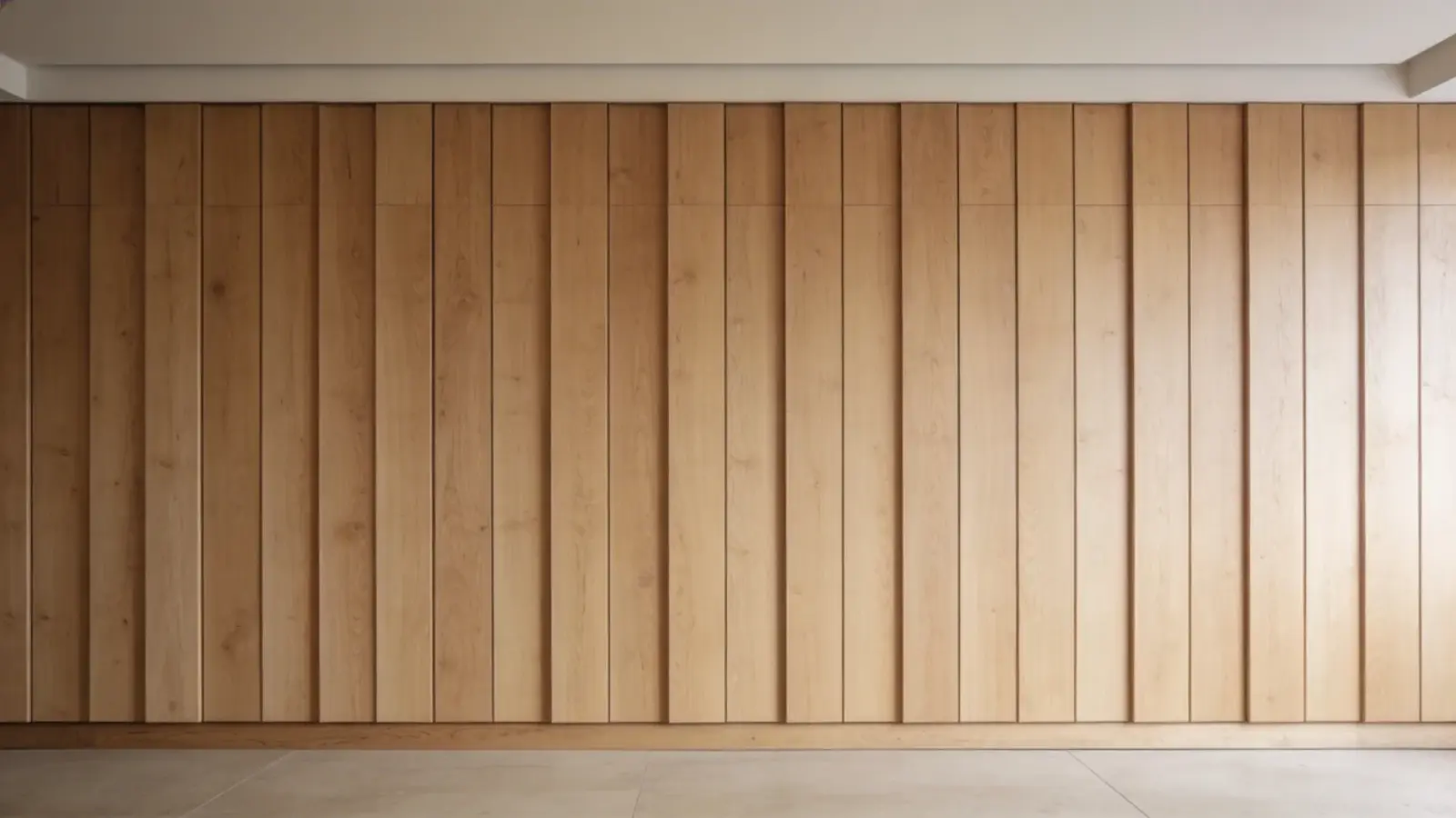Wall with vertical wooden panels creating a textured surface
