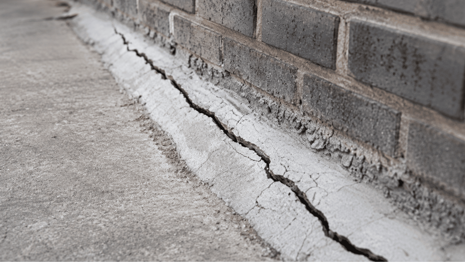 damaged brick wall and foundation details