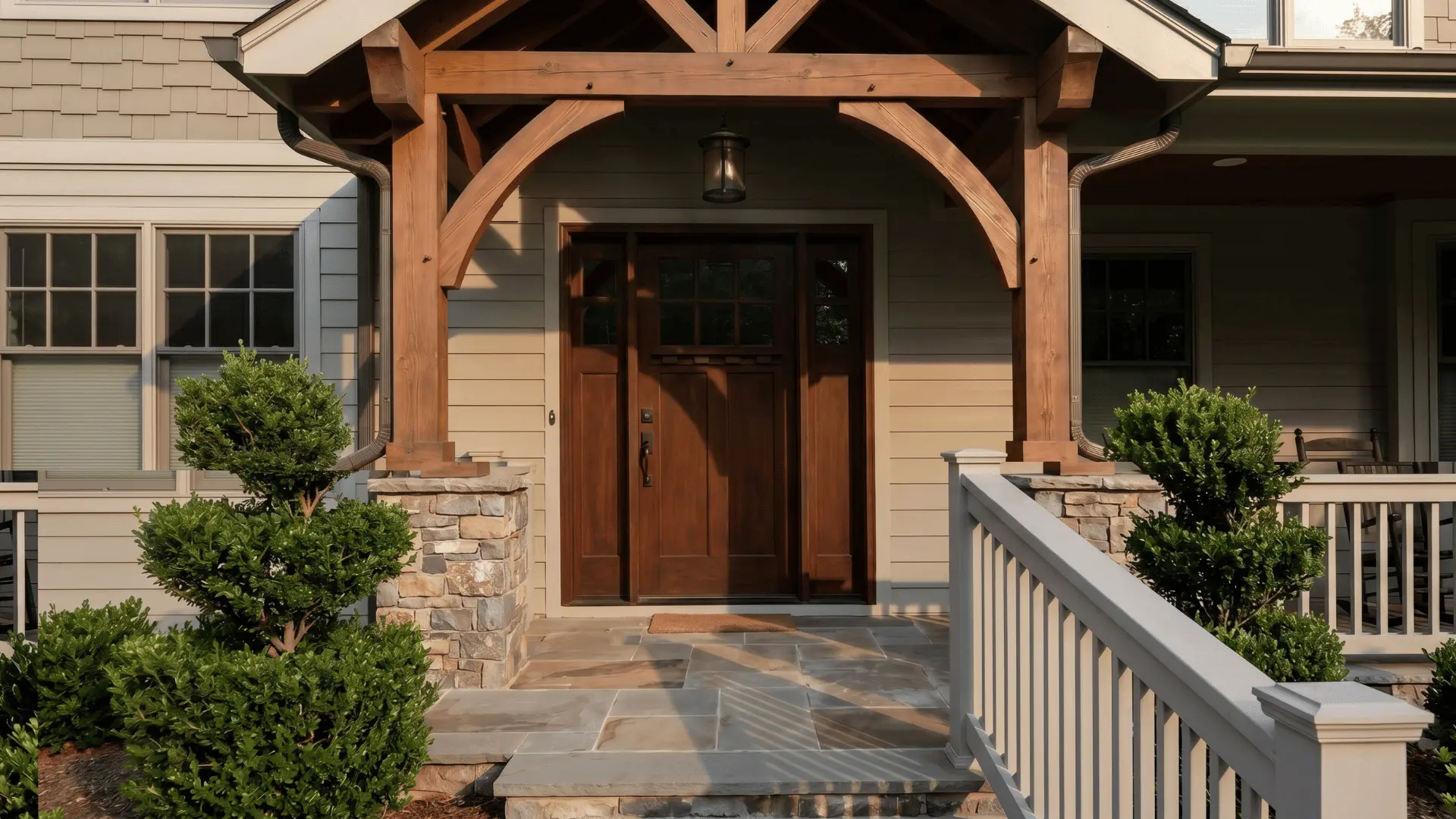 decorative arch above front door