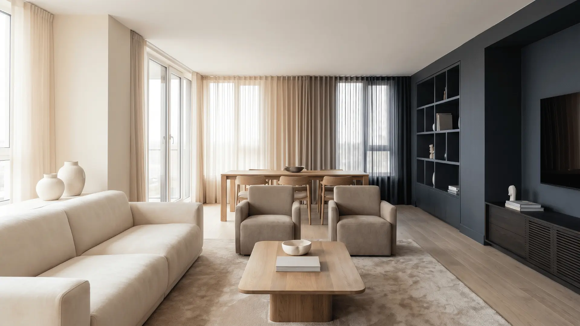 Interior with gradual color changes creating smooth visual flow