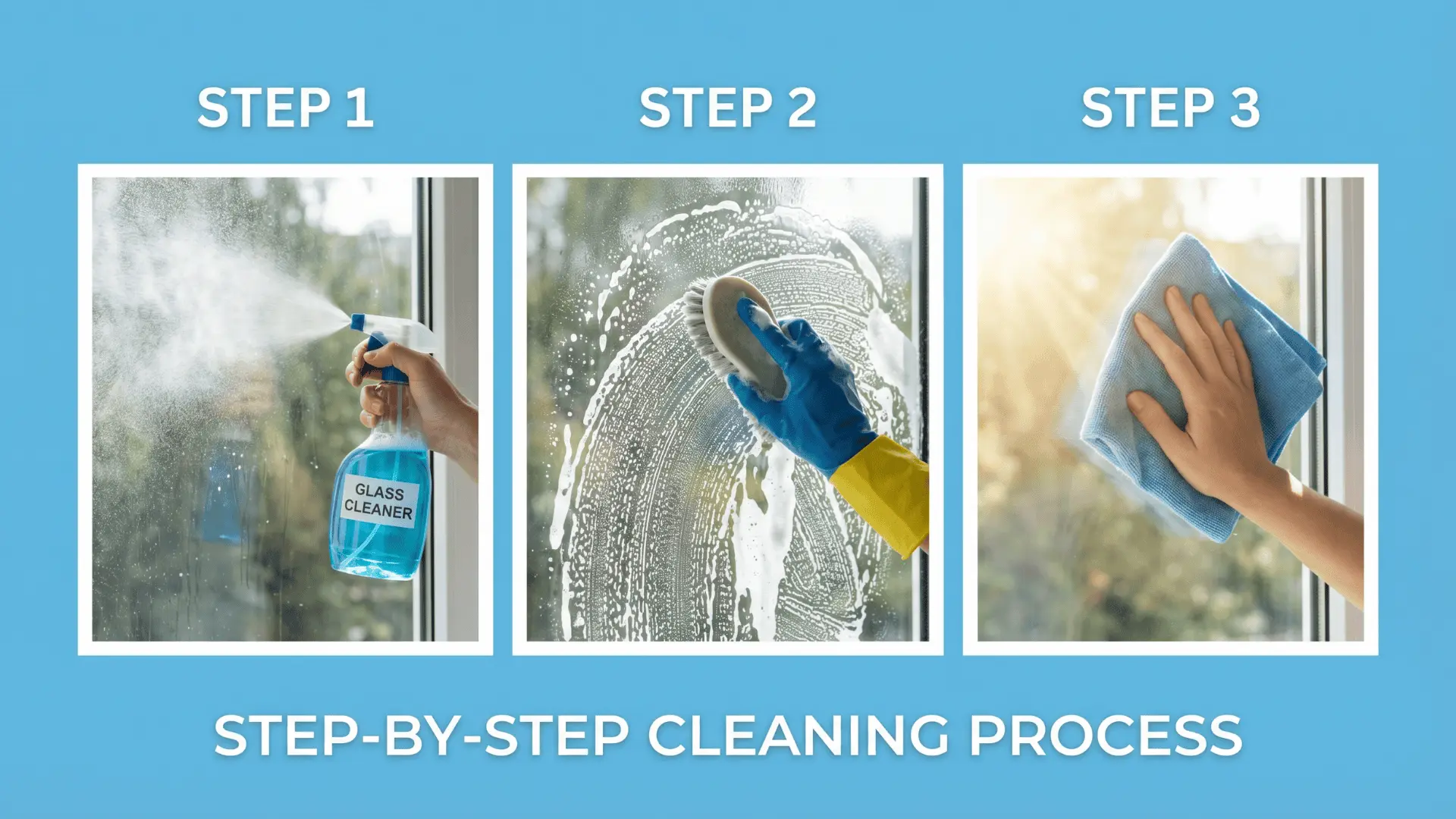 Step by step process to clean glass shower doors