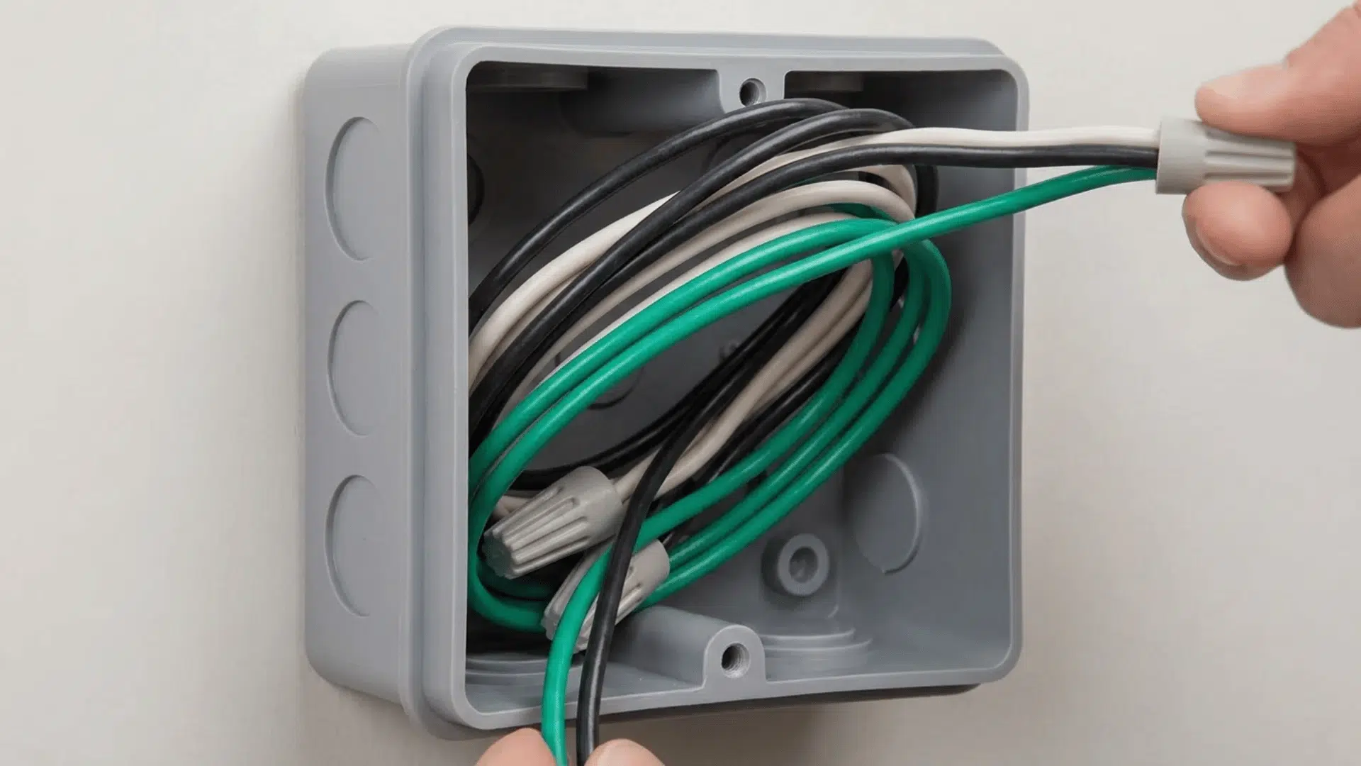 Wires being stripped anWires being neatly tucked into the junction box to ensure they are secure and not exposed or pinched.d connected to the corresponding terminals on a recessed light fixture’s