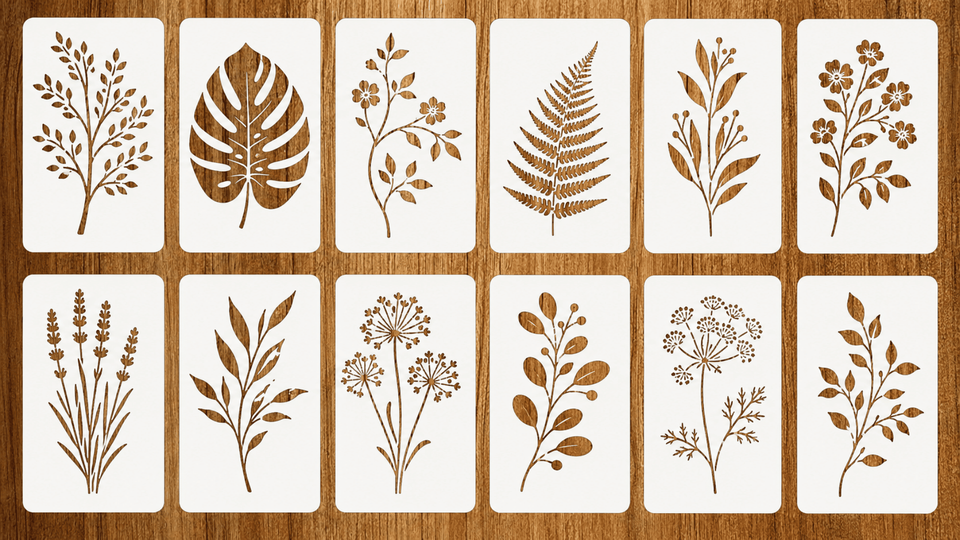 clean stencil design painted with acrylic paint on a wooden surface