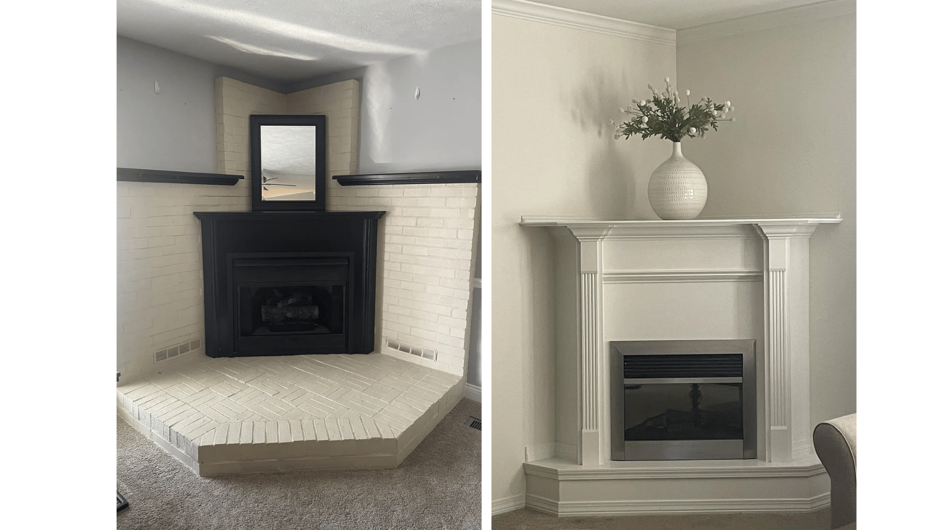 corner fireplace layout