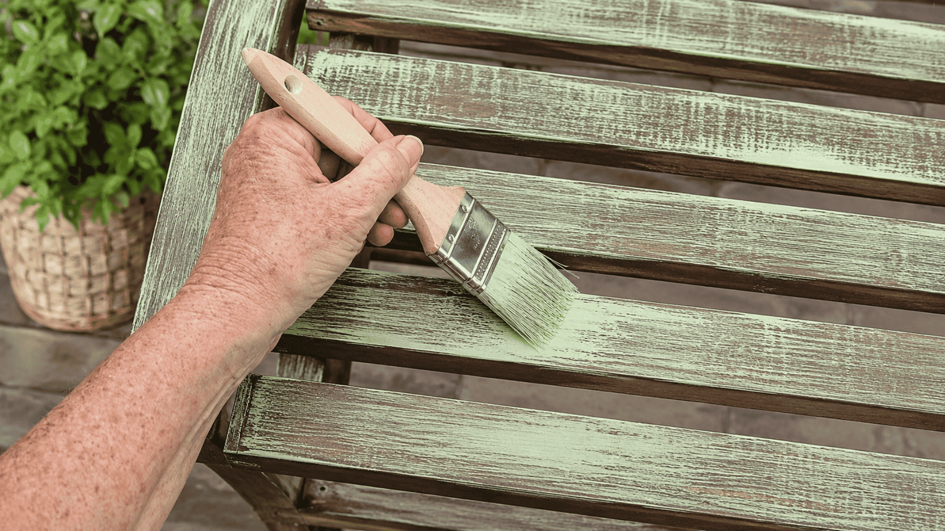 dry brush technique on wood showing textured paint strokes with visible wood grain.