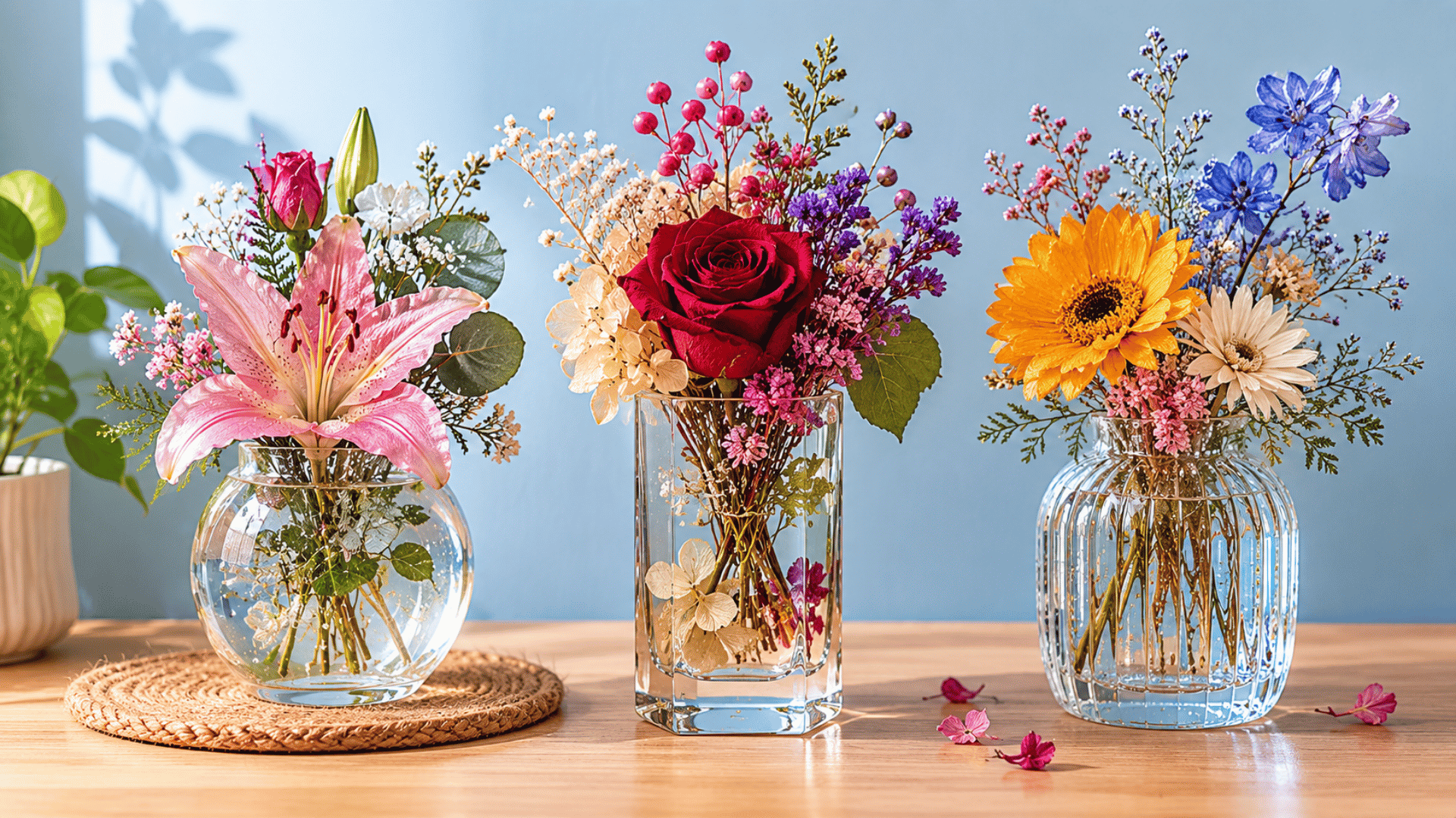 flowers kept in glycerin for preservation