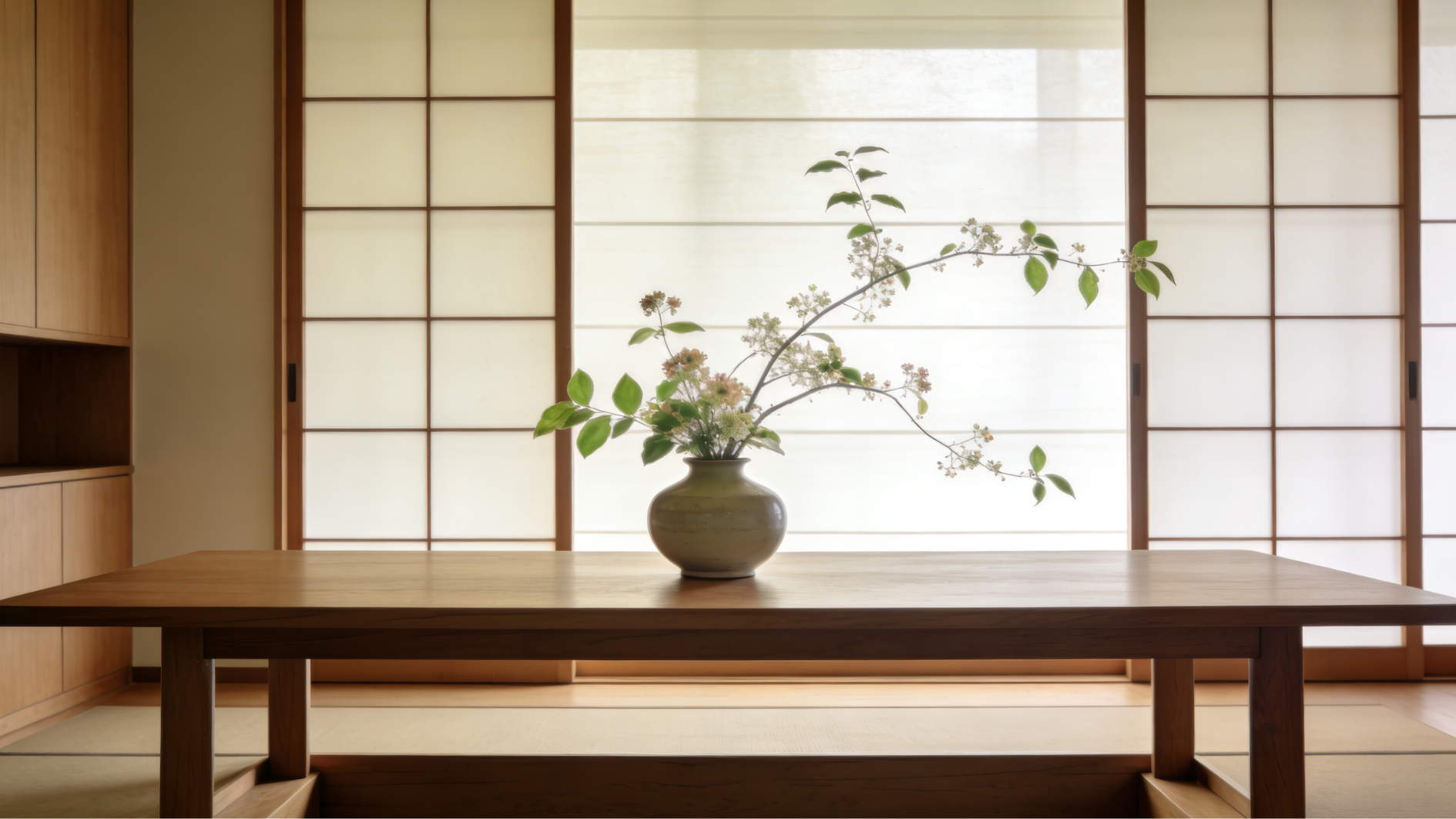 japanese interior with concrete walls and aged wood (1)