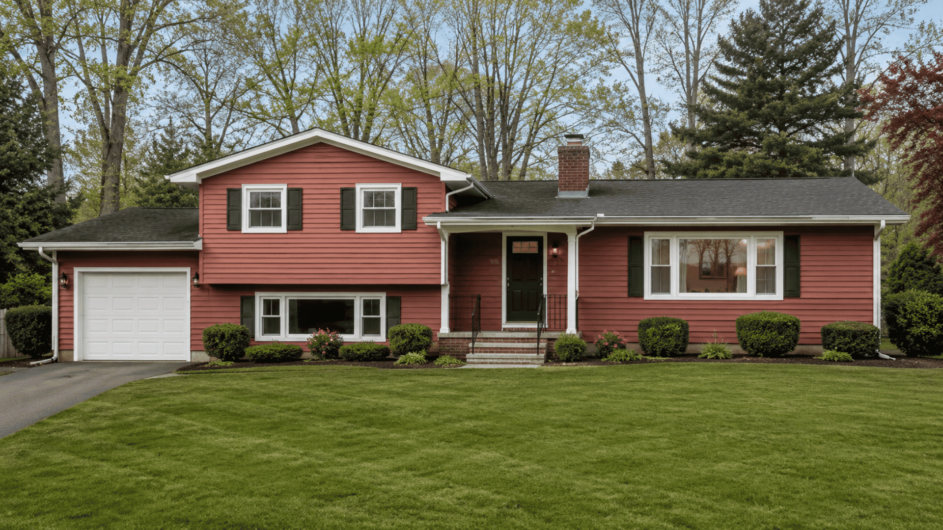 Neat suburban home with landscaping
