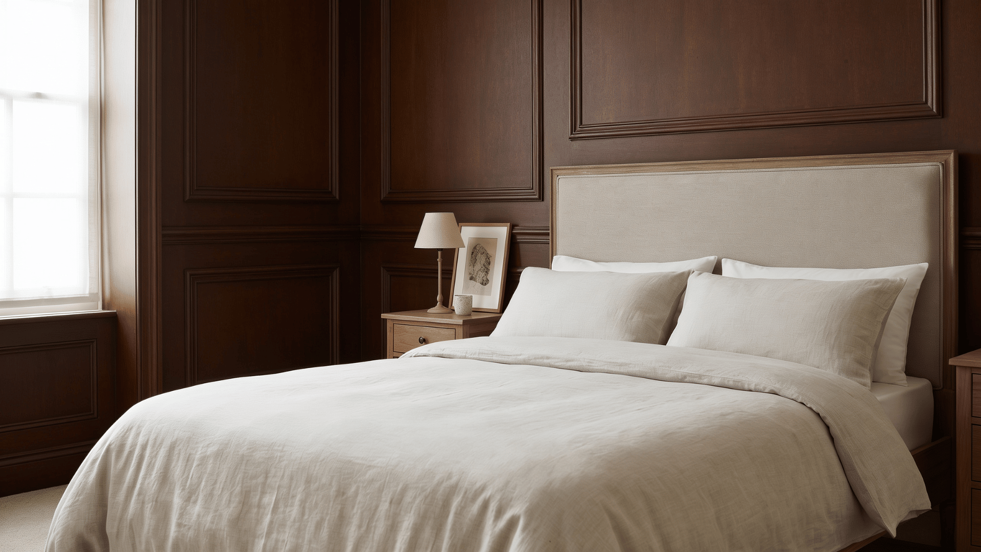 subtle-wall-paneling-behind-a-bed-in-a-traditional-bedroom