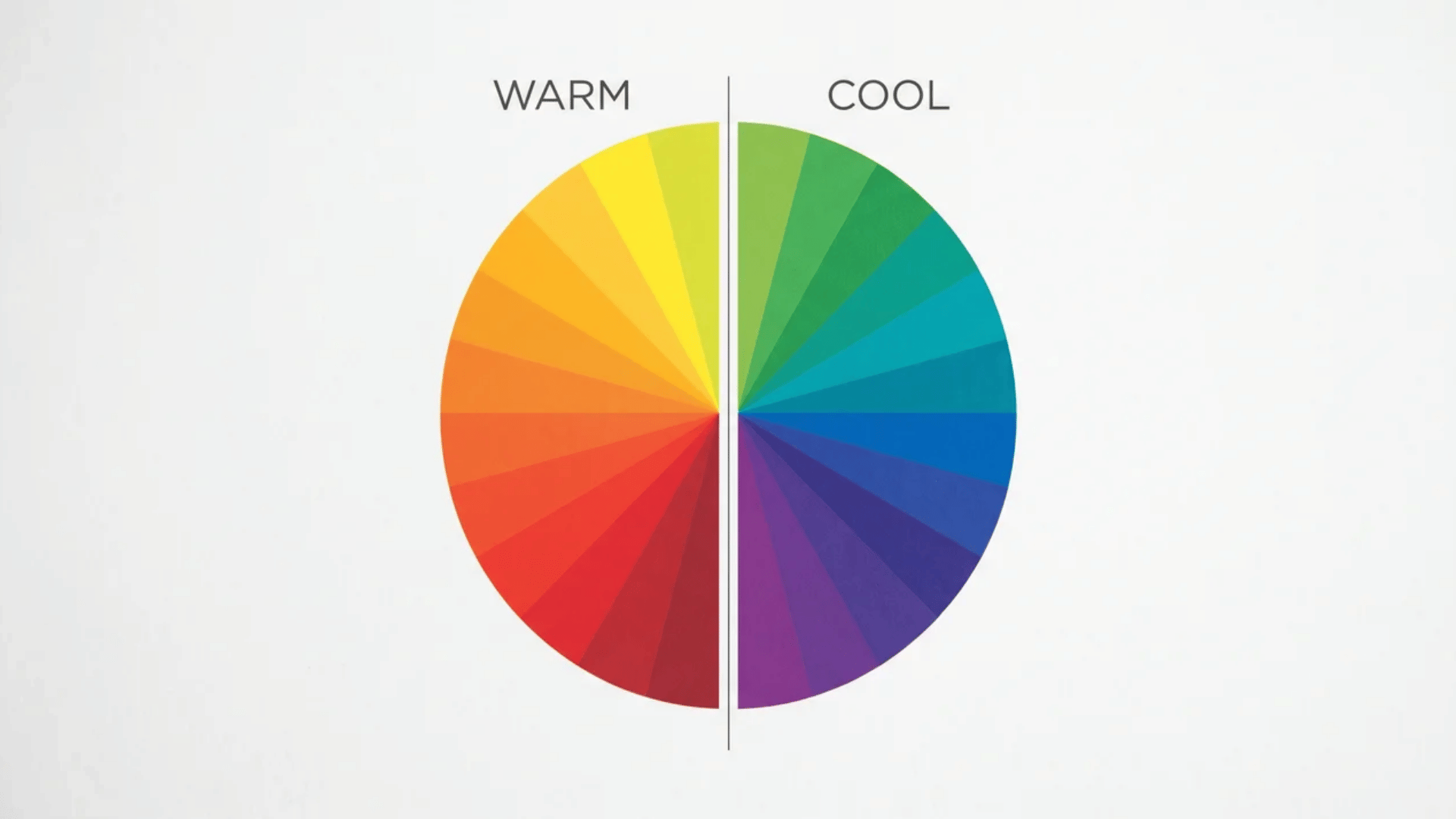 Warm and cool color wheel split down the middle.