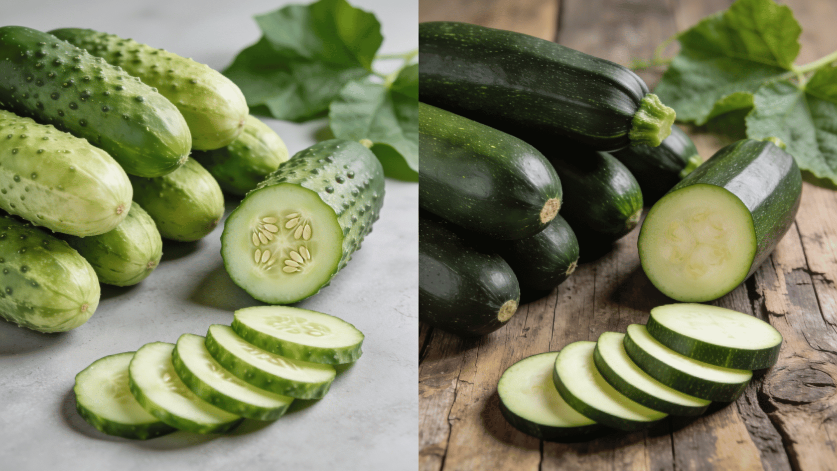 cucumber and zucchini