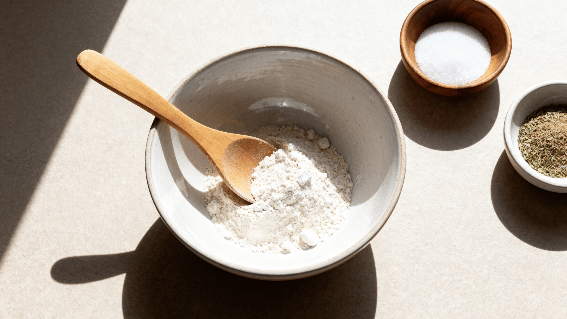 dry tablet ingredients mixed in a ceramic bowl