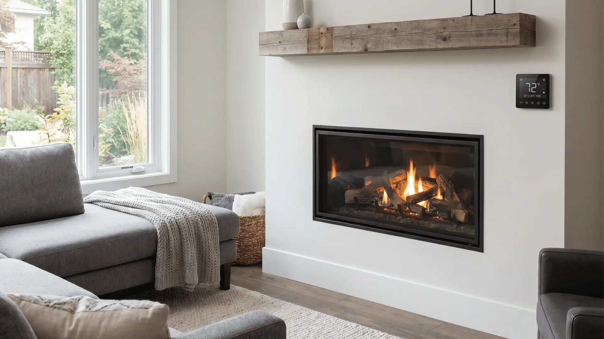 Fireplace upgraded with gas insert