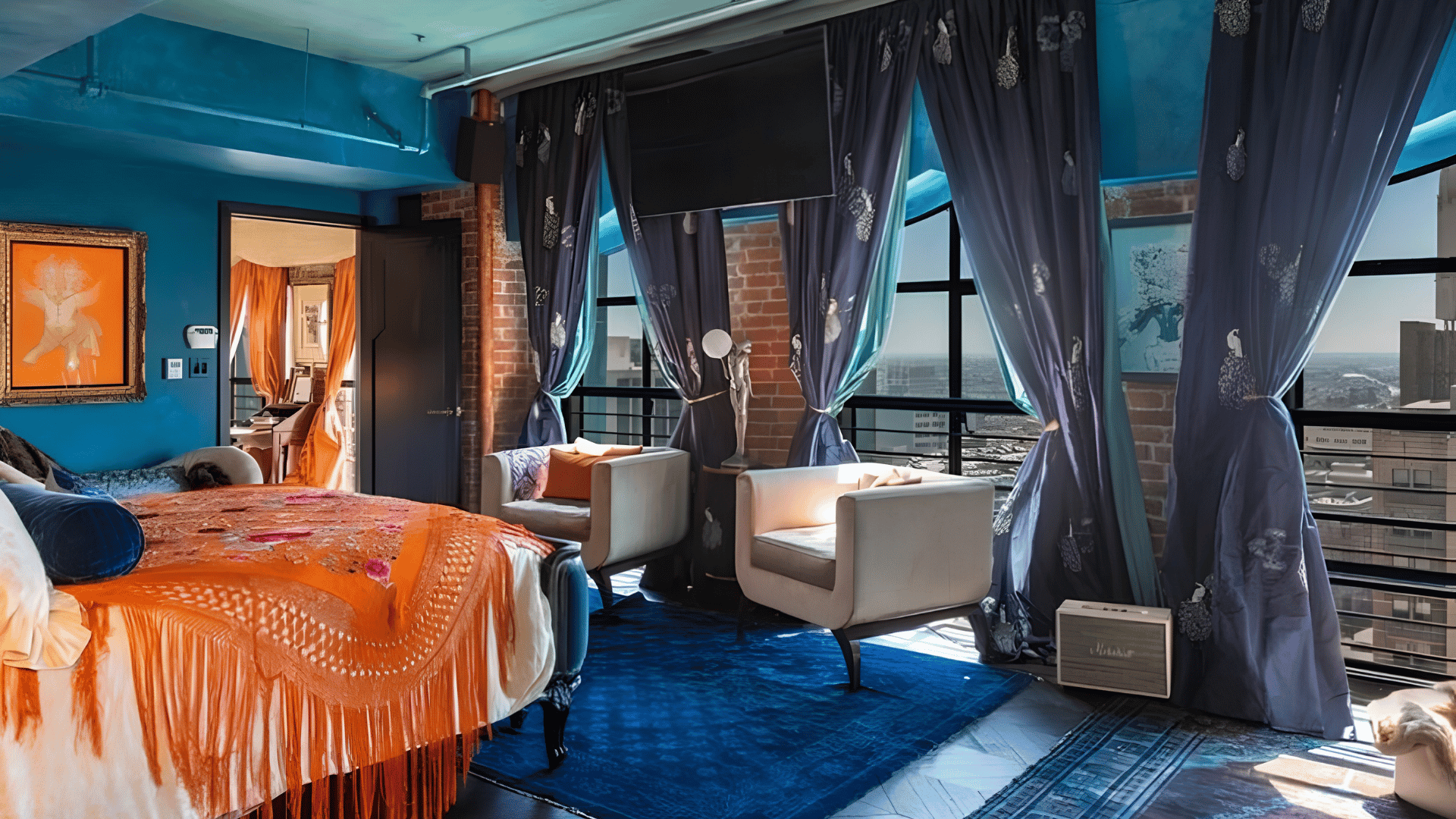 Johnny Depp's penthouse in the Eastern Columbia Building in Los Angeles.