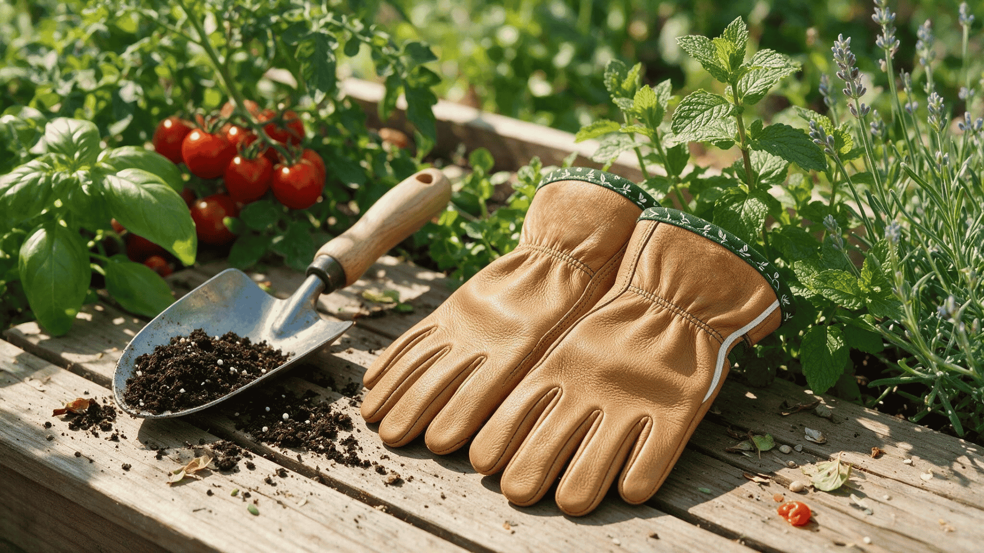 Leather pair of the best gardening gloves for digging, planting, and everyday yard work with strong hand protection.