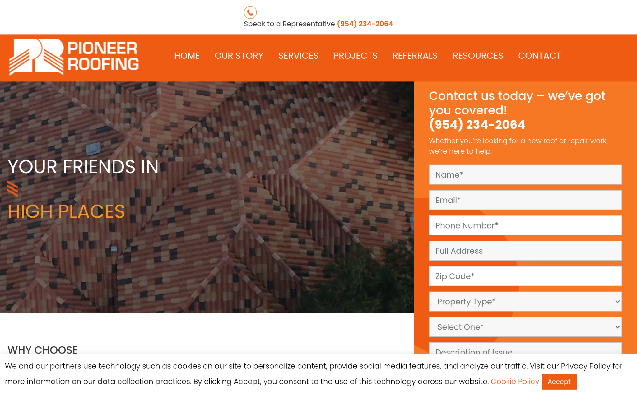 Pioneer Roofing Screenshot