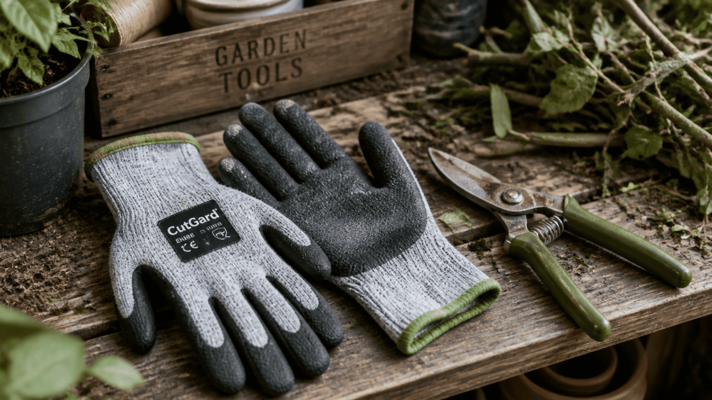Protective best gardening gloves with cut resistance for handling sharp tools and heavy yard work safely.