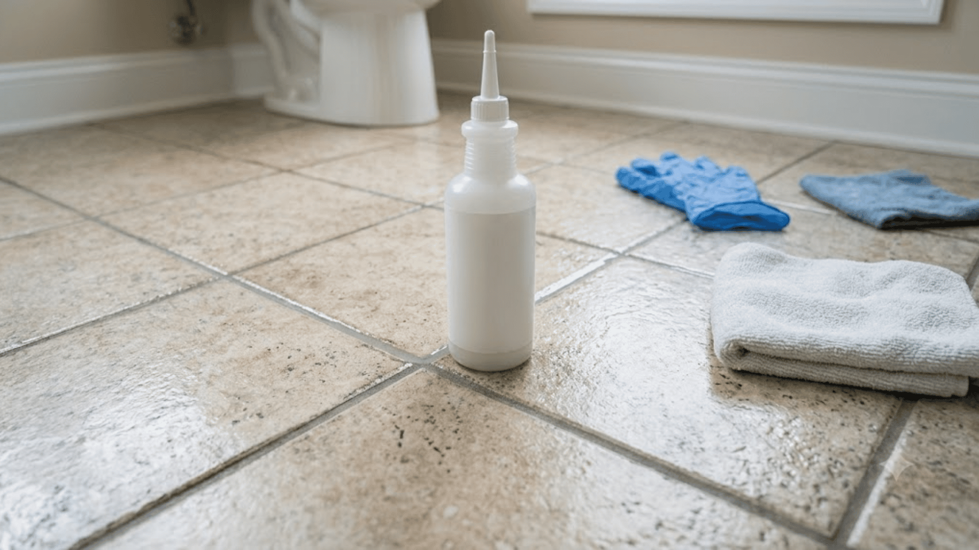 Sealed grout resting after application while following how to seal grout steps for proper absorption.