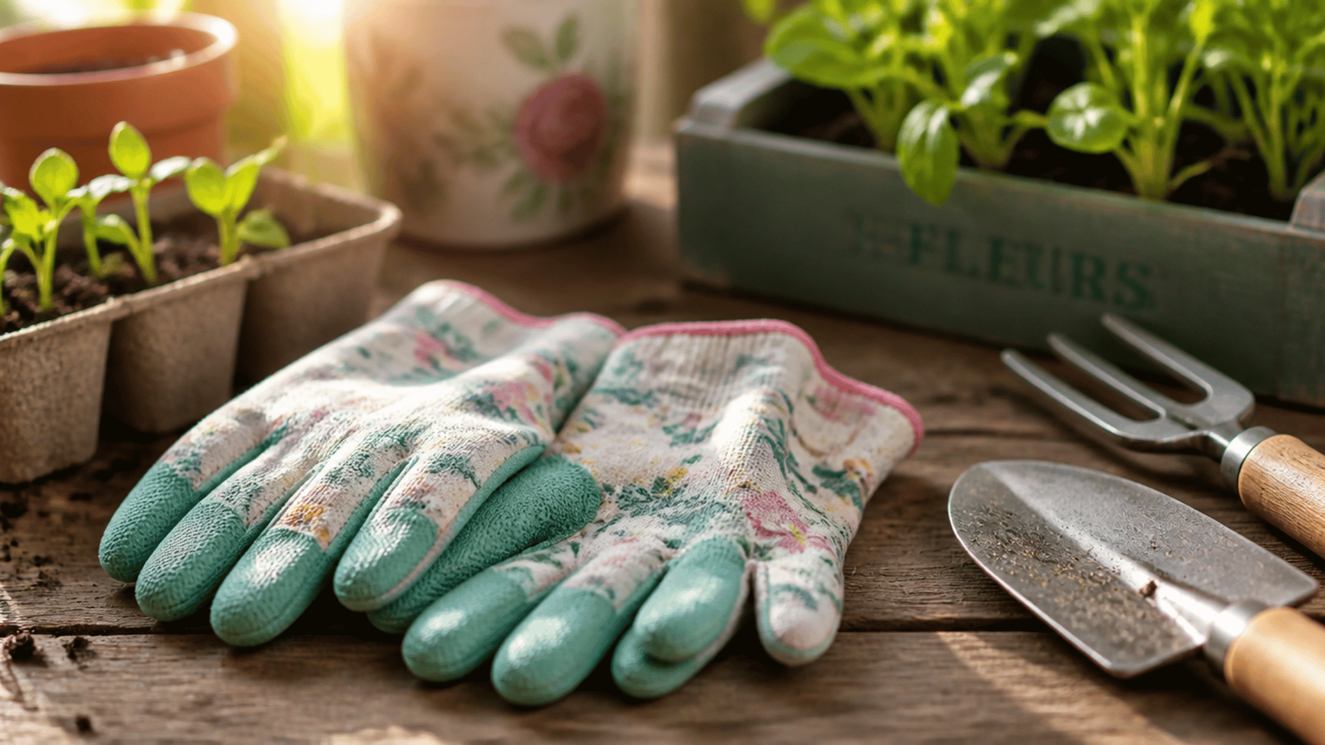 Small-fit gardening gloves from the best gardening gloves options for better control during planting tasks.