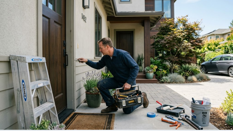 proper hour home service handyman completing a residential home repair project in the bay area