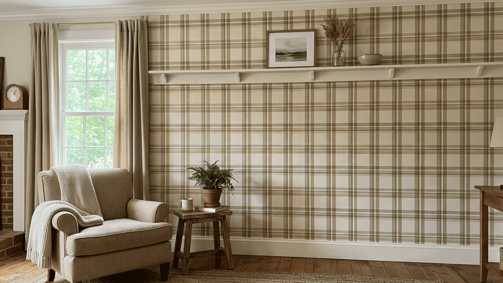 tropical palm wallpaper with oversized palm fronds and lush green foliage creating a bold vacation-inspired wall