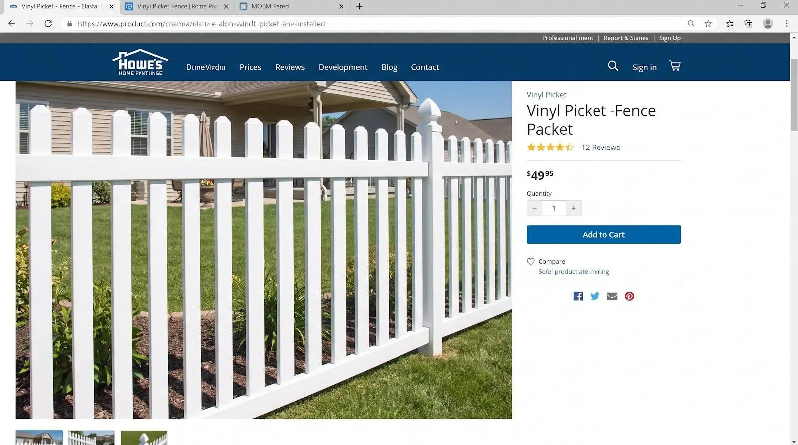 White vinyl picket fence surrounding green lawn near suburban house